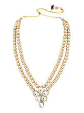 Ethnic Radiance Beaded Necklace Set - Champagne