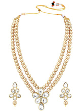 Ethnic Radiance Beaded Necklace Set - Champagne