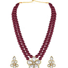 Ethnic Radiance Beaded Necklace Set - Maroon