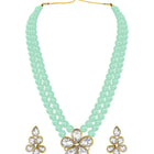 Ethnic Radiance Beaded Necklace Set - Mint