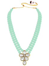 Ethnic Radiance Beaded Necklace Set - Mint