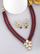 Ethnic Radiance Beaded Blue Necklace Set