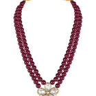 Ethnic Radiance Beaded Necklace Set - Maroon