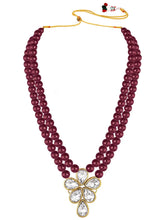 Ethnic Radiance Beaded Necklace Set - Maroon
