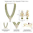 Peora Festive Green Kundan Floral Necklace Set