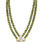 Peora Festive Green Kundan Floral Necklace Set
