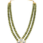 Peora Festive Green Kundan Floral Necklace Set
