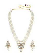 Ethnic Radiance Beaded Necklace Set - White