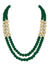 Mystic Meadow Green Pearl Stone Long Necklace Set