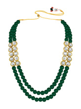 Mystic Meadow Green Pearl Stone Long Necklace Set