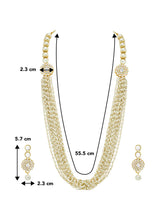 Graceful Layers Beads & Pearls Long Necklace Set