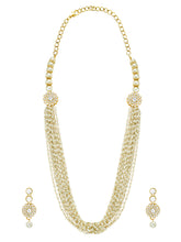 Graceful Layers Beads & Pearls Long Necklace Set