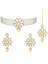 Floral Elegance Pearl Kundan Choker Set