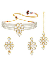 Floral Elegance Pearl Kundan Choker Set