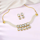 Timeless Glam Crystal Pearl Choker Set - White