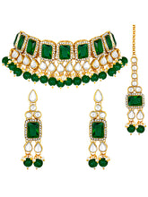 Radiant Green Kundan and Crystals Choker Set