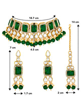 Radiant Green Kundan and Crystals Choker Set