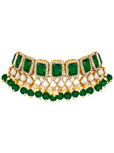 Radiant Green Kundan and Crystals Choker Set