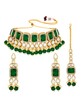 Radiant Green Kundan and Crystals Choker Set