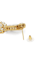 Evergreen Shine Green Necklace Set. Gold-plated green beaded necklace set with white stones and matching earrings.