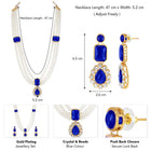 Gold Plated Blue Pearl Statement Necklace Set