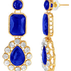 Gold Plated Blue Pearl Statement Necklace Set