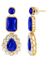 Gold Plated Blue Pearl Statement Necklace Set
