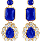 Gold Plated Blue Pearl Statement Necklace Set