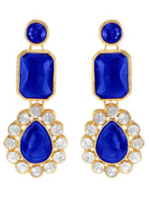 Gold Plated Blue Pearl Statement Necklace Set