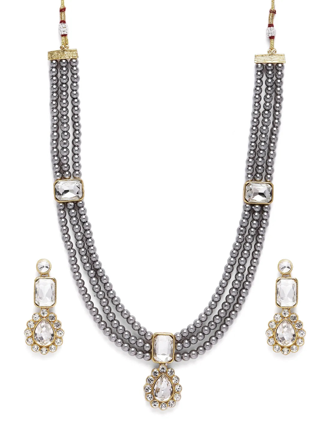 Gracefully Layered Kundan Necklace Set