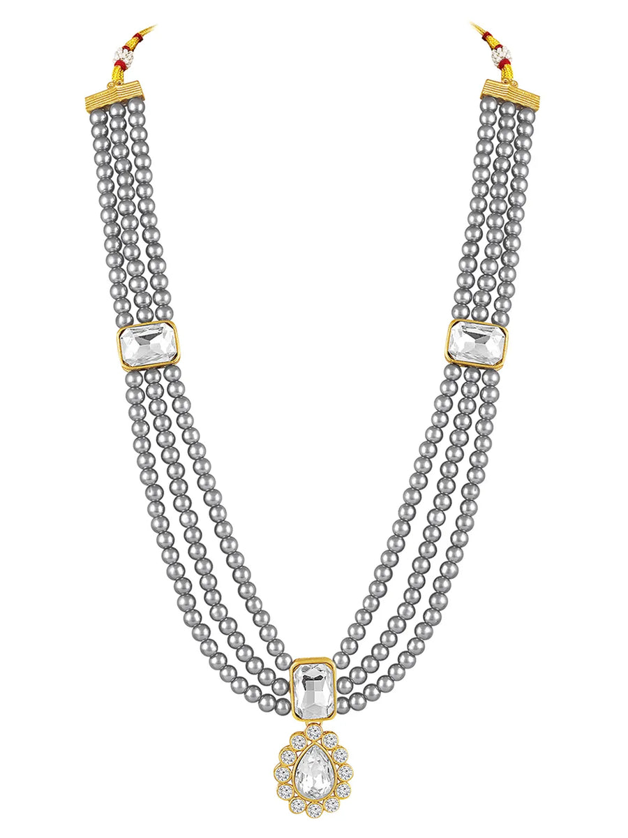 Gracefully Layered Kundan Necklace Set