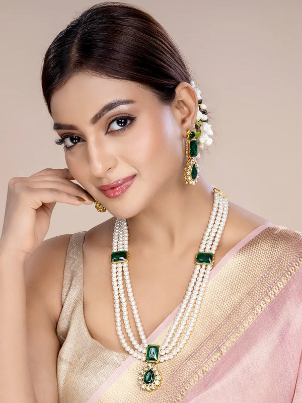 Radiant Pearl Long Necklace Set