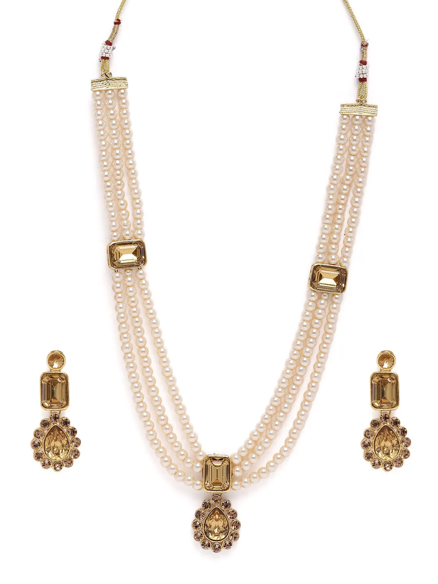 Gracefully Layered Kundan Necklace Set