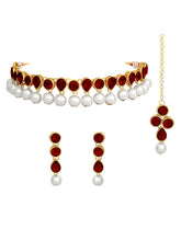 Crimson Petals Choker Set