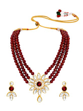 Crimson Charm Gorgeous Maroon Necklace Set