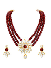 Crimson Charm Gorgeous Maroon Necklace Set