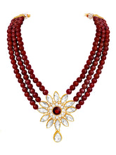 Crimson Charm Gorgeous Maroon Necklace Set