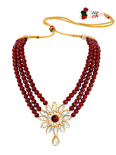 Crimson Charm Gorgeous Maroon Necklace Set