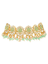 Mint Pearl Cascade Choker Set