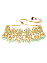 Mint Pearl Cascade Choker Set