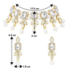Gold Plated White Stone Choker Necklace Set