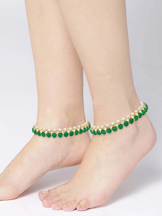 Anklet with Faux Beads | Trendy & Elegant by Peora

