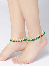 Green Bliss Pearl Anklets