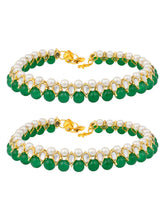 Green Bliss Pearl Anklets