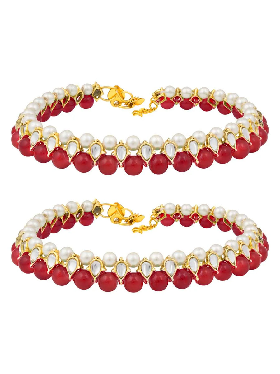 Anklet with Faux Beads | Trendy & Elegant by Peora

