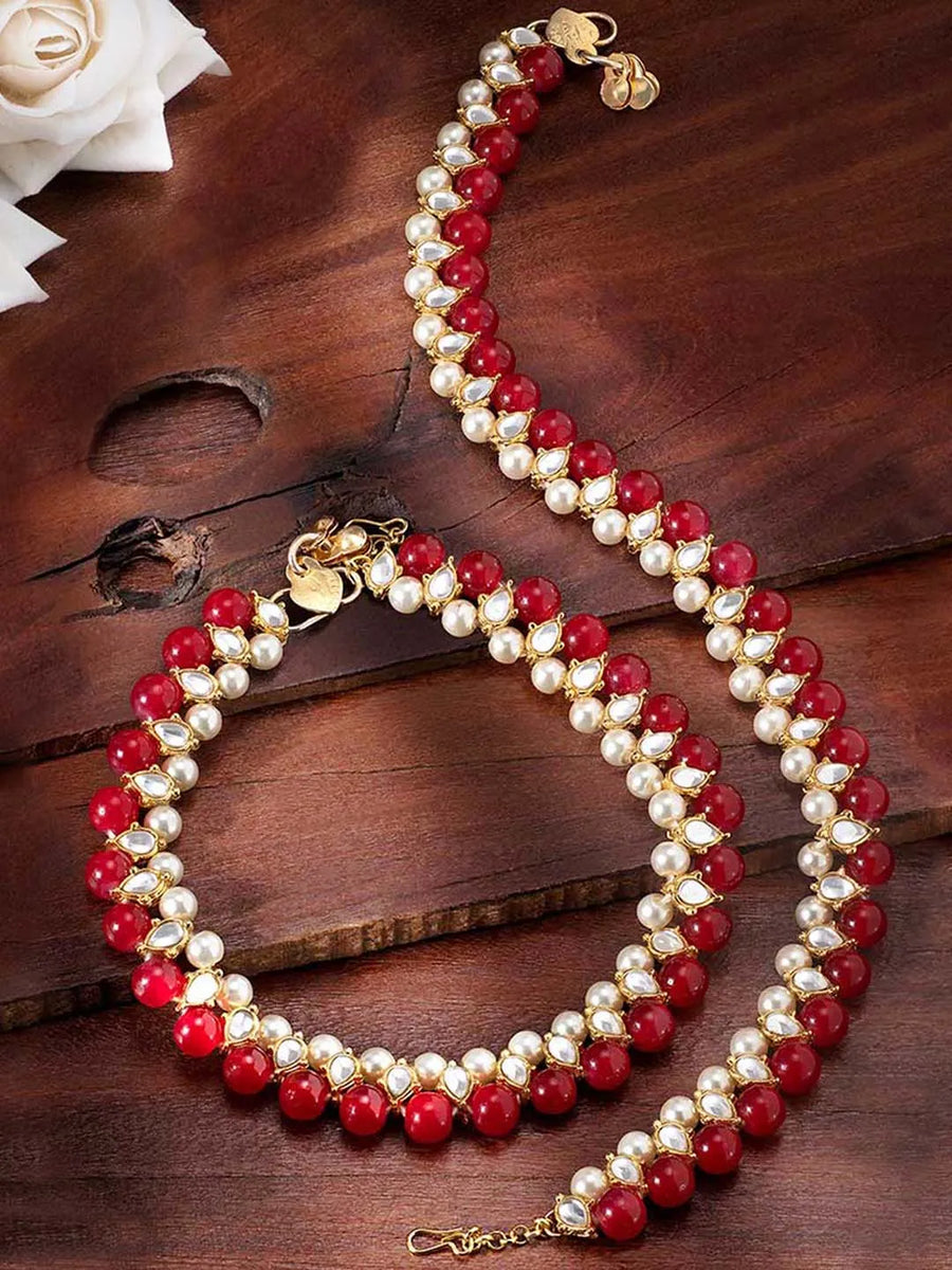 Anklet with Faux Beads | Trendy & Elegant by Peora

