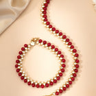 Cultural Chic Anklet with Faux Beads - Red