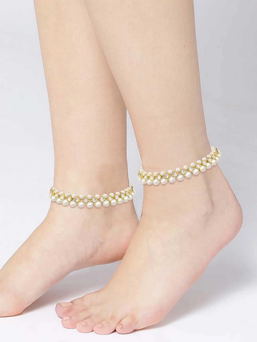 Anklet with Faux Beads | Trendy & Elegant by Peora

