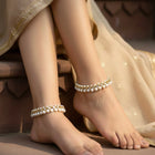 Cultural Chic Anklet with Faux Beads - White