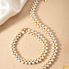 Cultural Chic Anklet with Faux Beads - White
